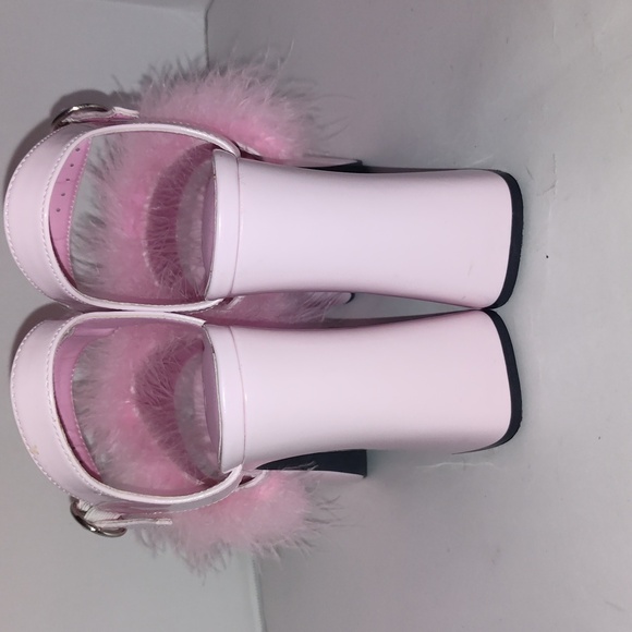 Sugar Thrillz Blushin N Crushin Malabou Heels Size 11 Pink Feathers - Picture 5 of 8
